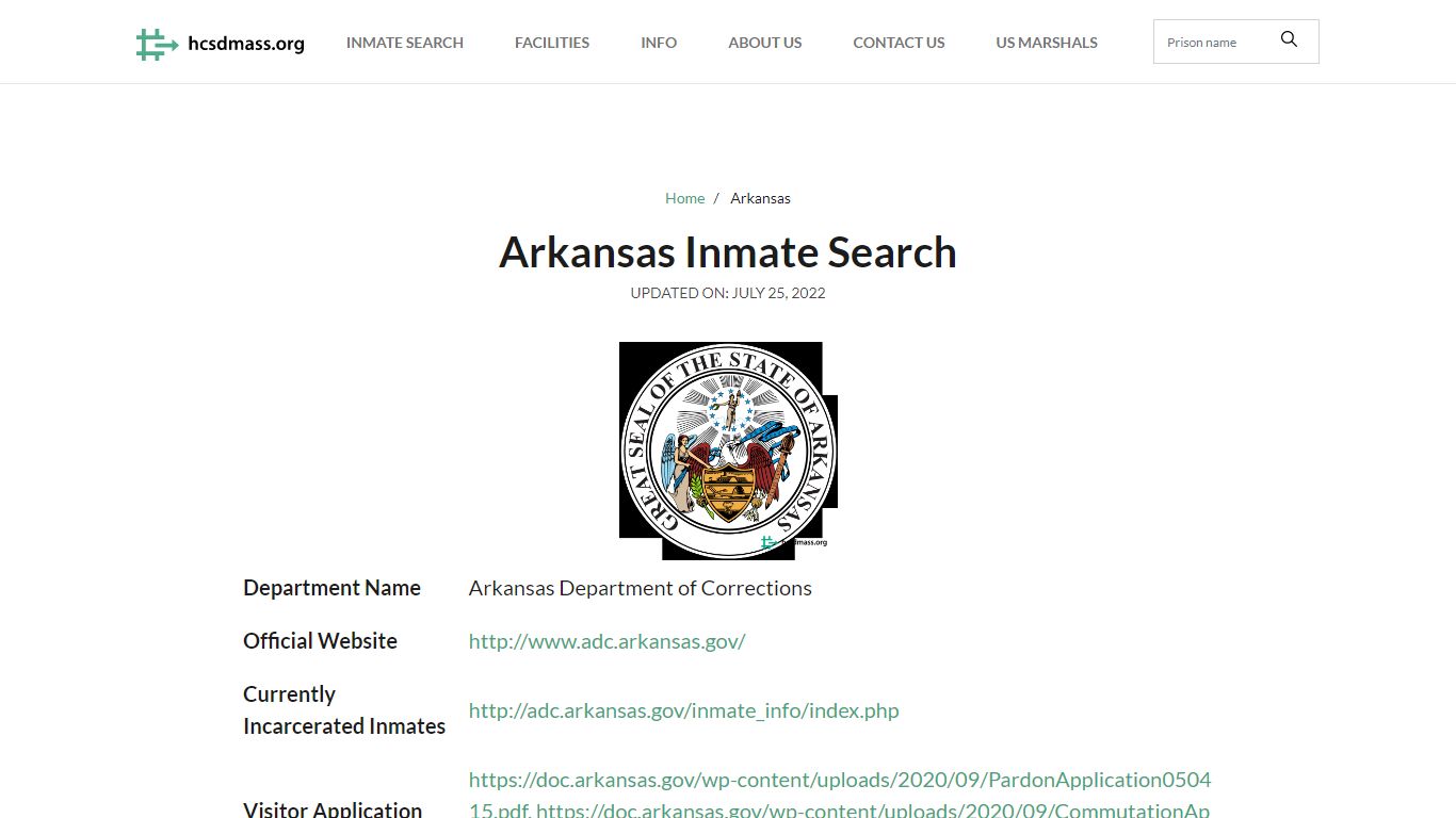 Arkansas Inmate Search – Arkansas Department of ...